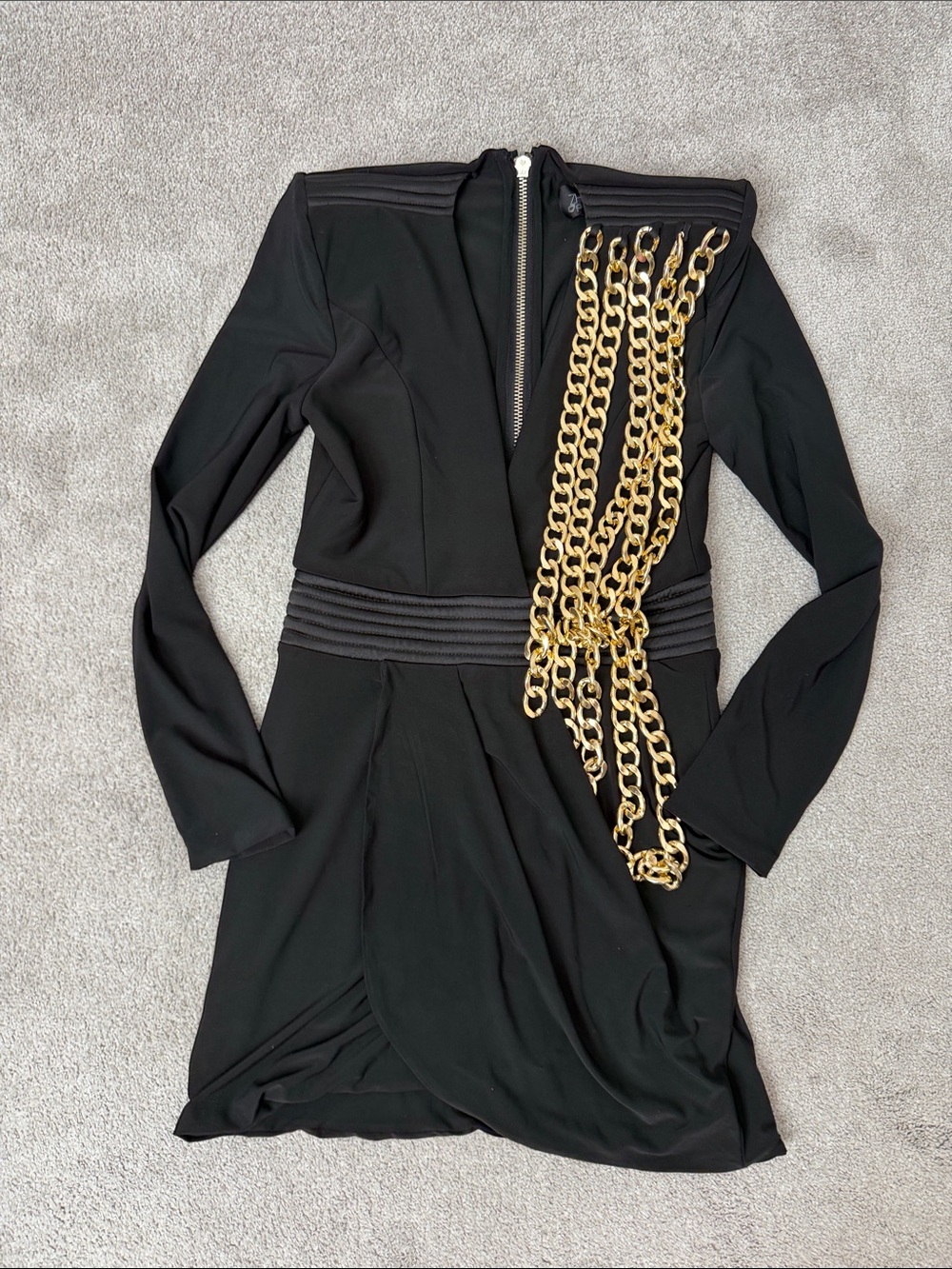 ZHIVAGO Phoenix Bodycon Gold Chain Mini Dress Size 6 - Picture 6 of 10